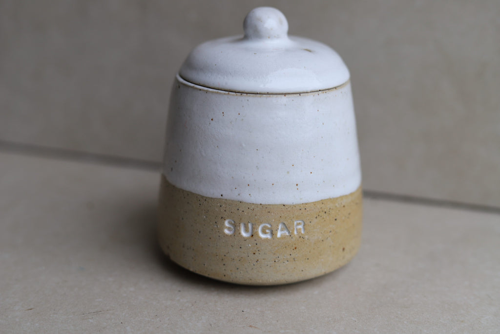 Sugar Jar With Lid - White