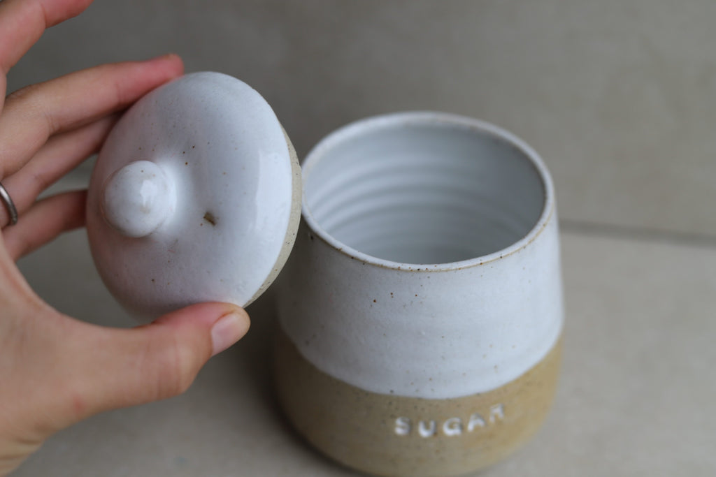 Sugar Jar With Lid - White