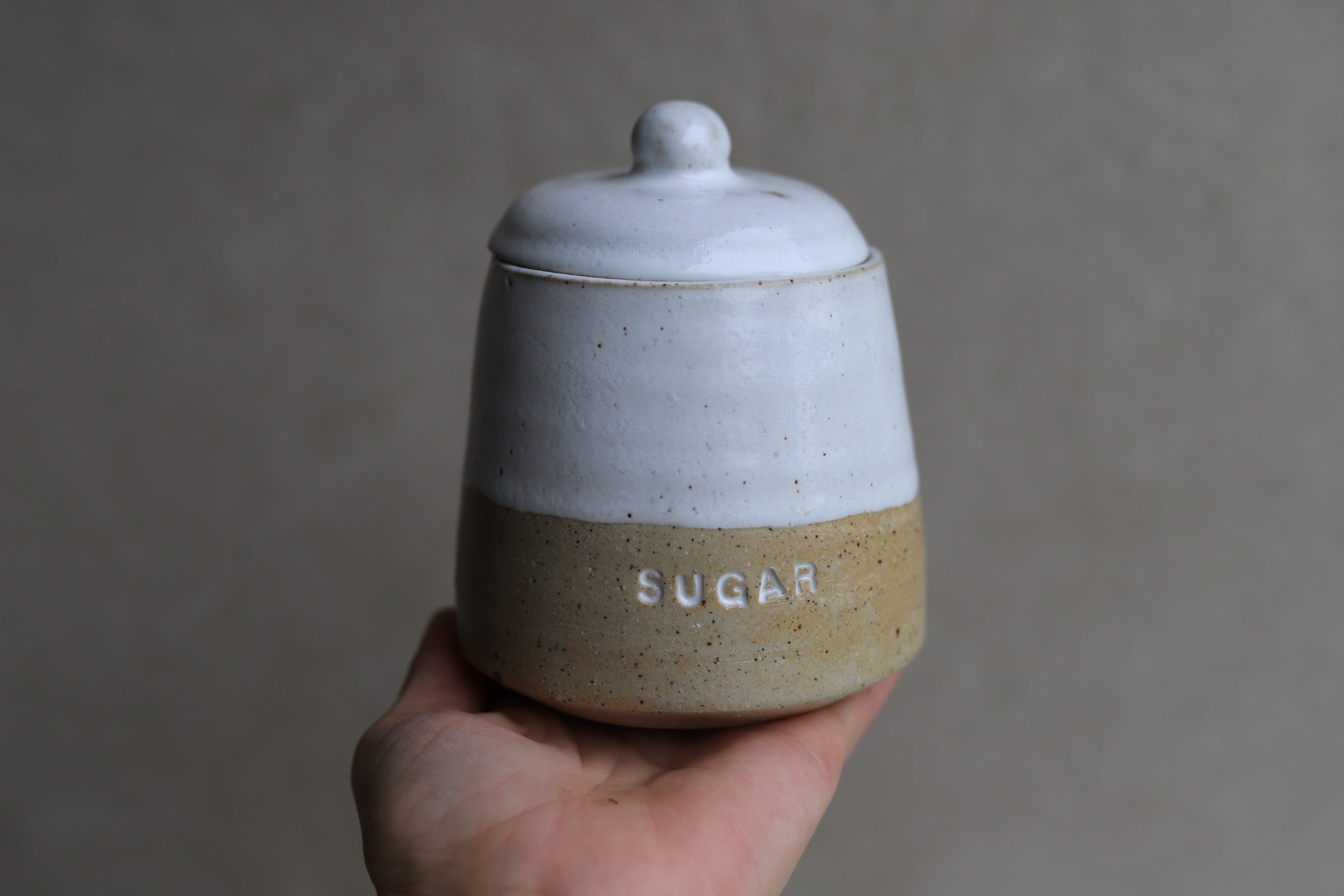 Sugar Jar With Lid - White