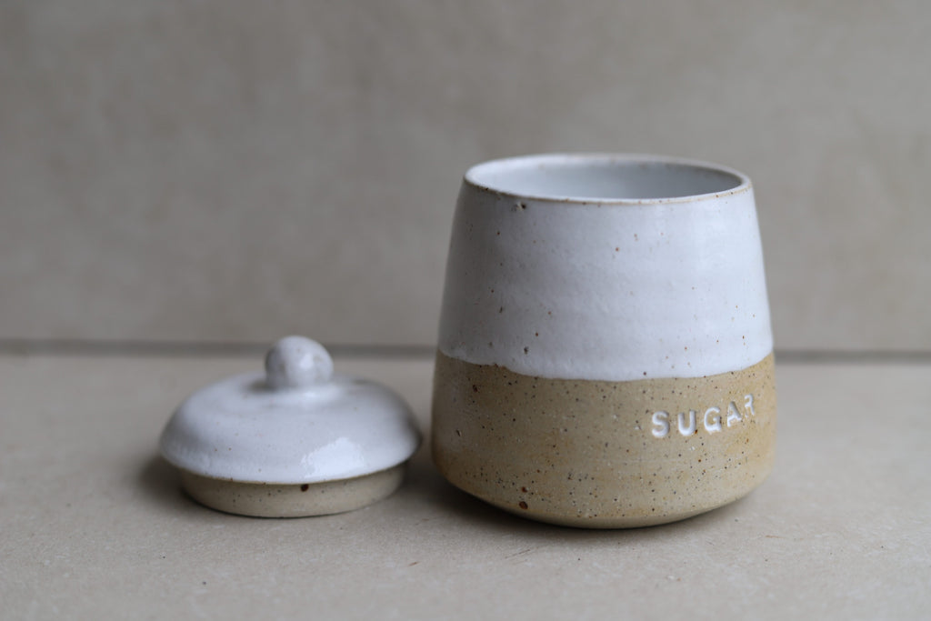 Sugar Jar With Lid - White