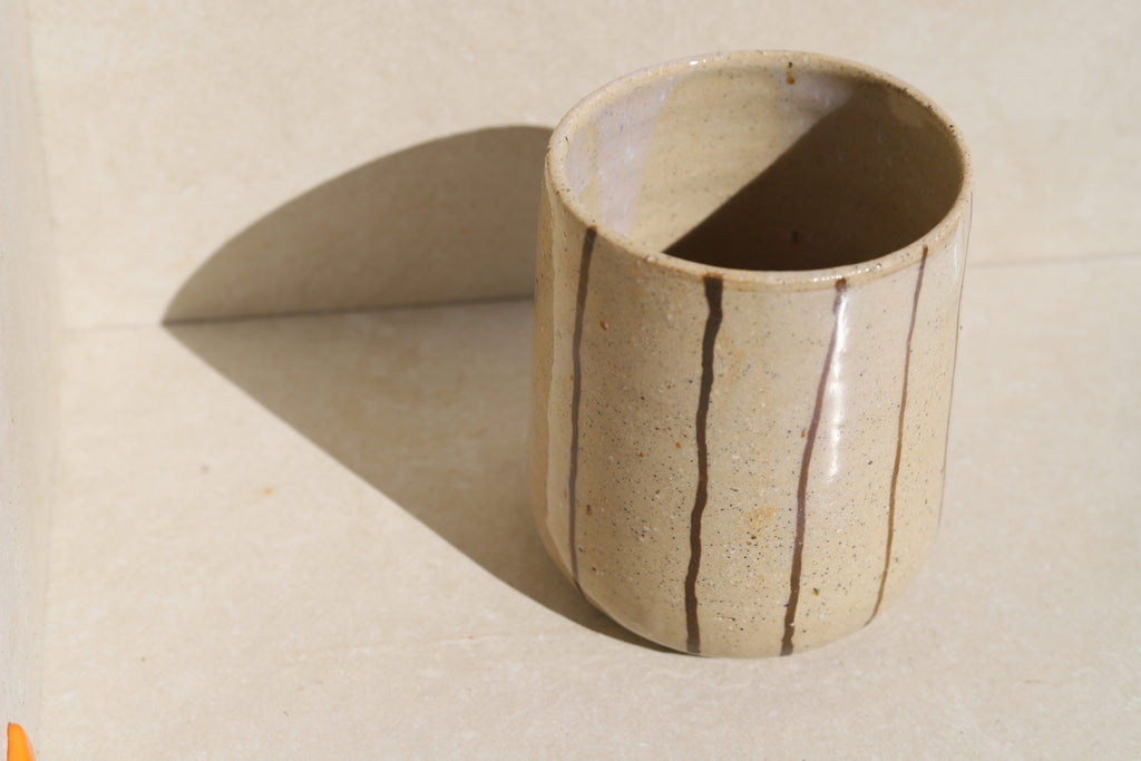 Utensil Holder - Espresso Pinstripe