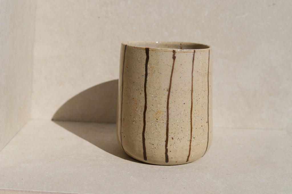 Utensil Holder - Espresso Pinstripe