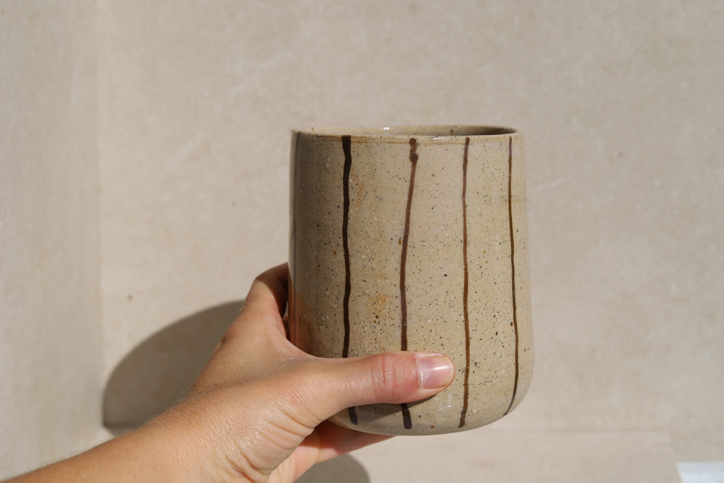 Utensil Holder - Espresso Pinstripe