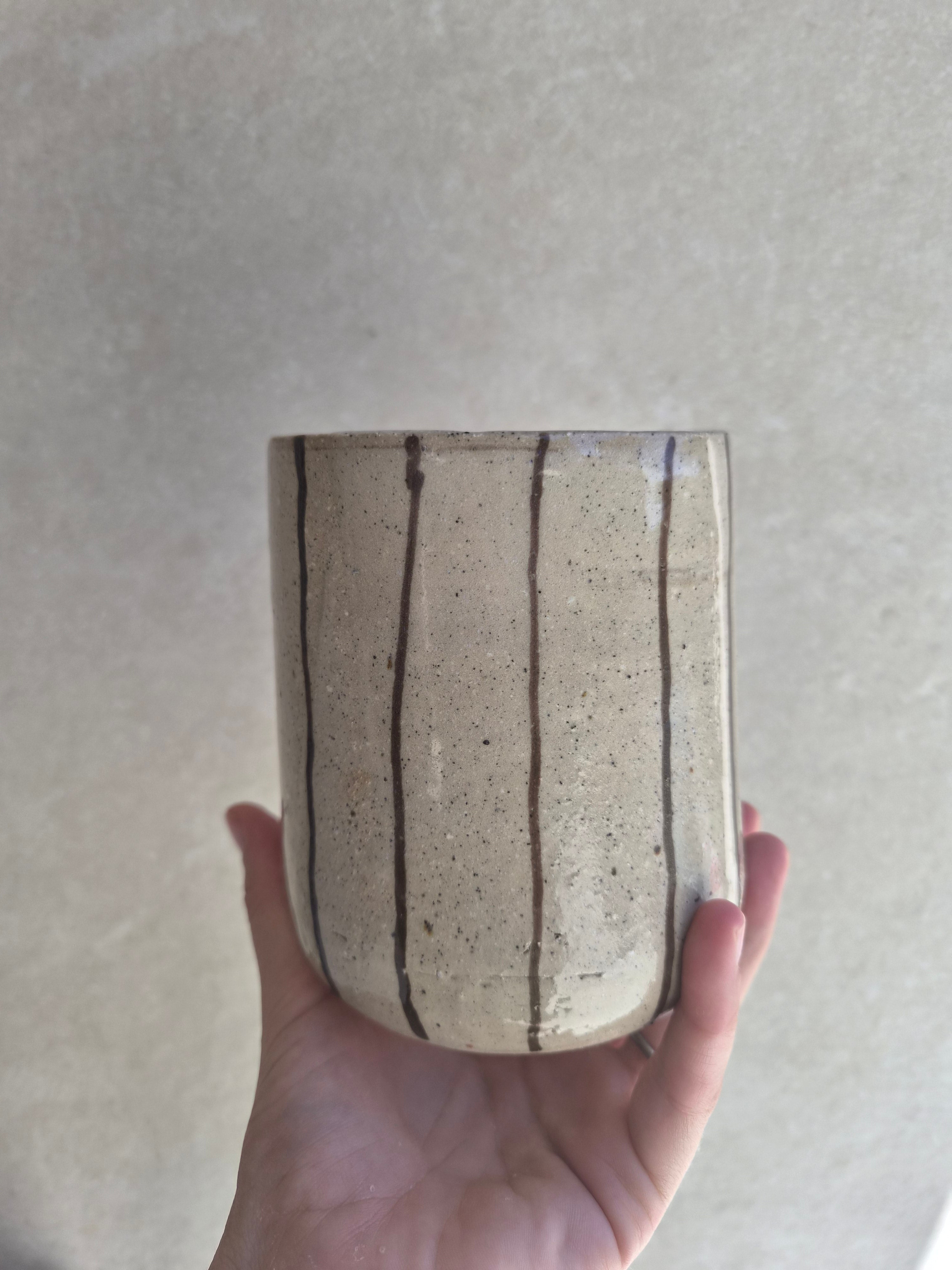Utensil Holder - Espresso Pinstripe